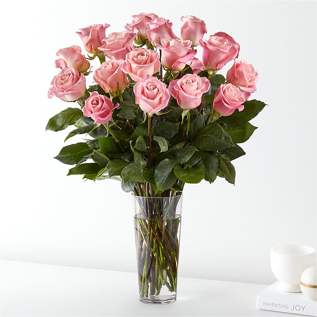 Long Stem Pink Rose Bouquet – SANTINA'S FLOWERS & GIFTS, Fairbanks AK
