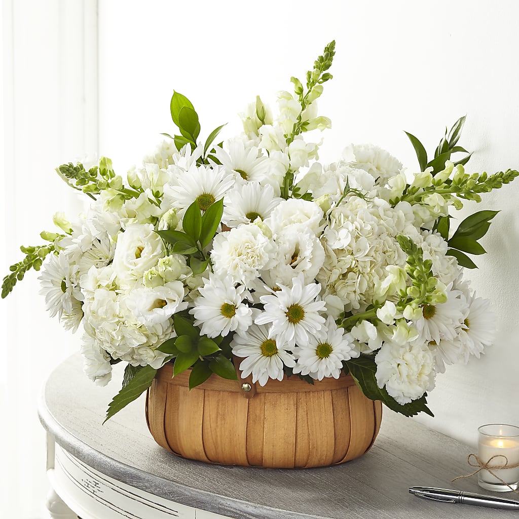 Pure Ivory Basket – SANTINA'S FLOWERS & GIFTS, Fairbanks AK