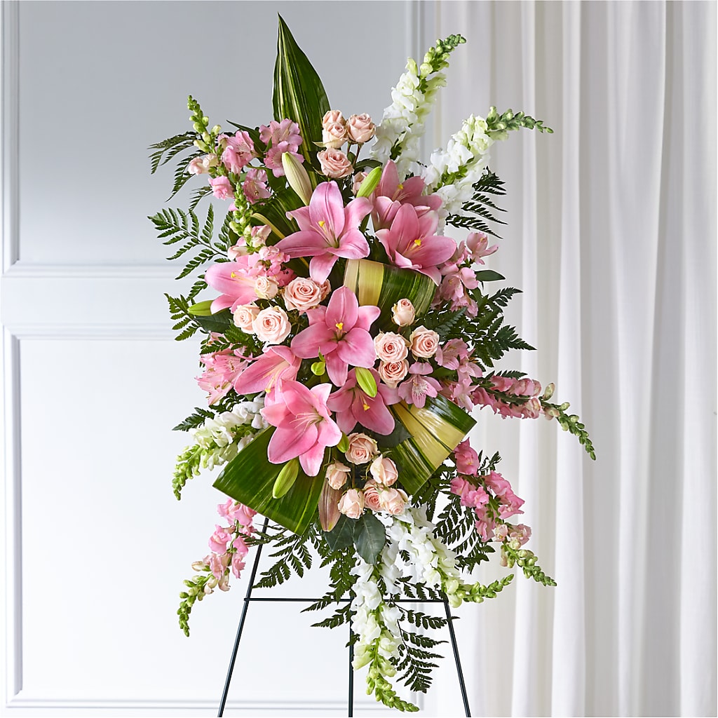Elegant Embrace Standing Spray – SANTINA'S FLOWERS & GIFTS, Fairbanks AK