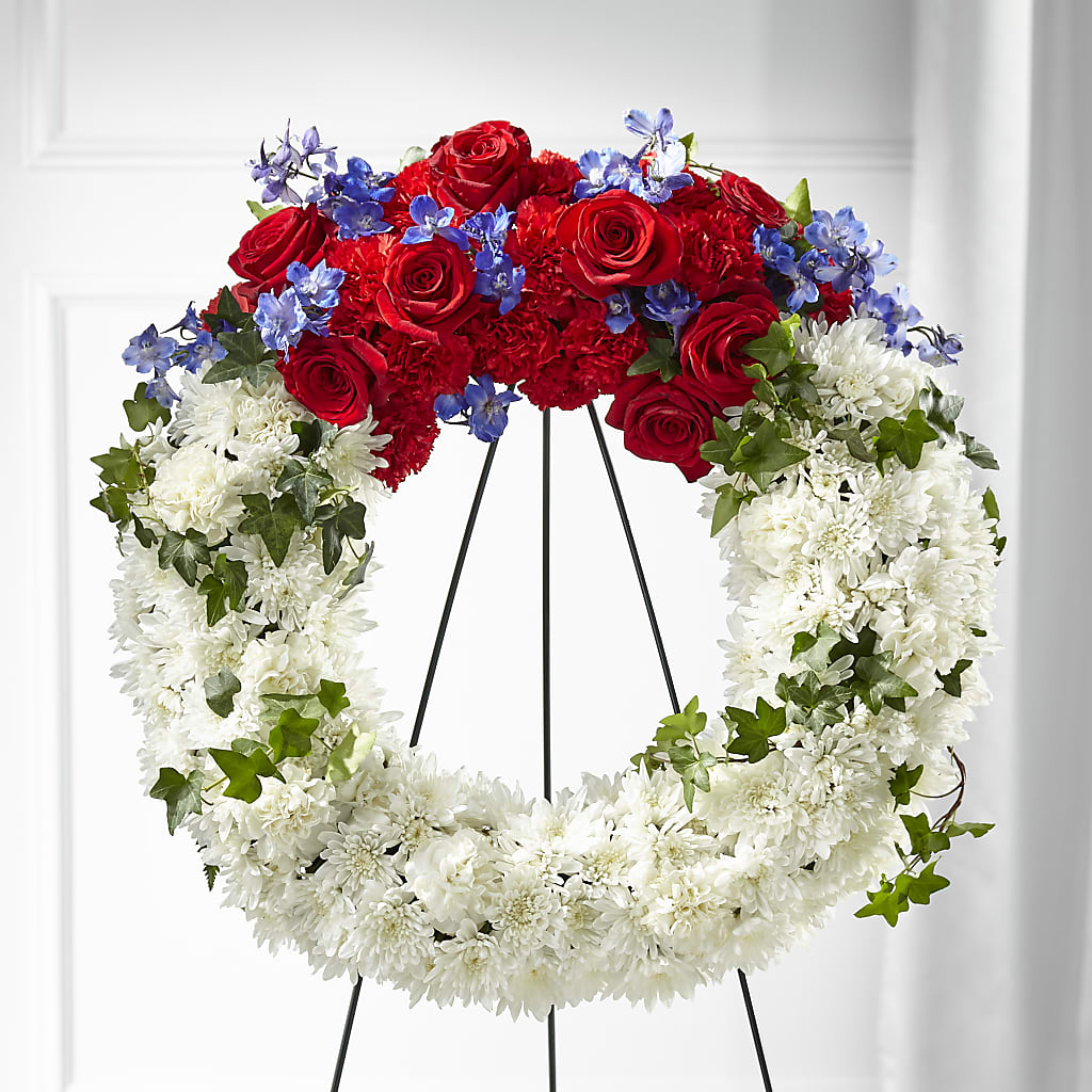 Patriotic Passion Wreath – SANTINA'S FLOWERS & GIFTS, Fairbanks AK