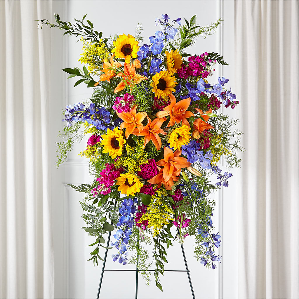 Sunlit Memories Standing Spray (Standard) – SANTINA'S FLOWERS & GIFTS, Fairbanks AK