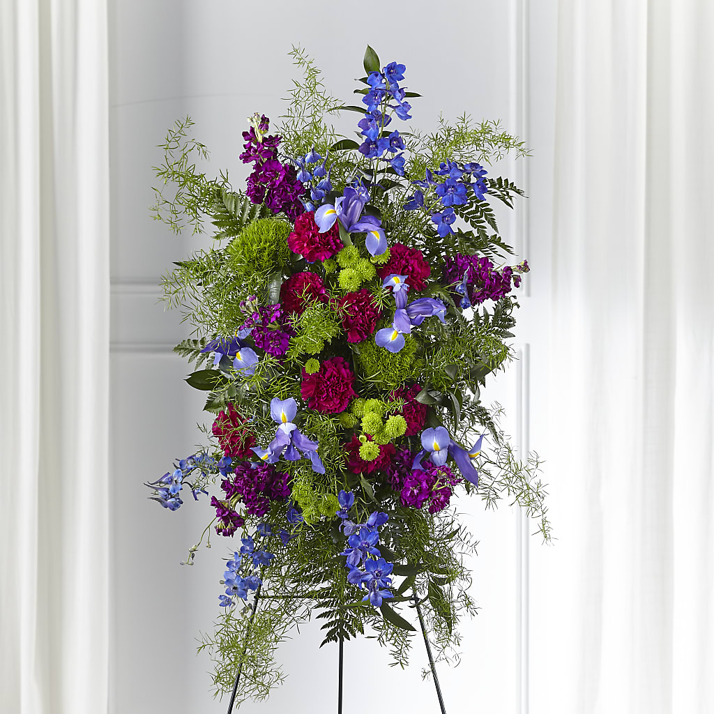 Heavenly Skies Standing Spray – SANTINA'S FLOWERS & GIFTS, Fairbanks AK