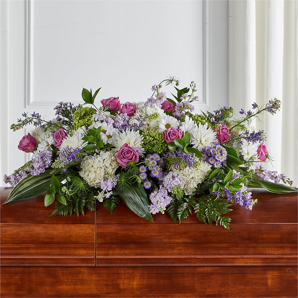 Meadows of Serenity Casket Spray – SANTINA'S FLOWERS & GIFTS, Fairbanks AK