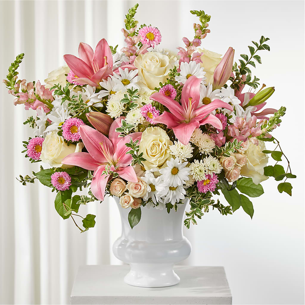 Empathetic Blooms Urn Arrangement – SANTINA'S FLOWERS & GIFTS, Fairbanks AK