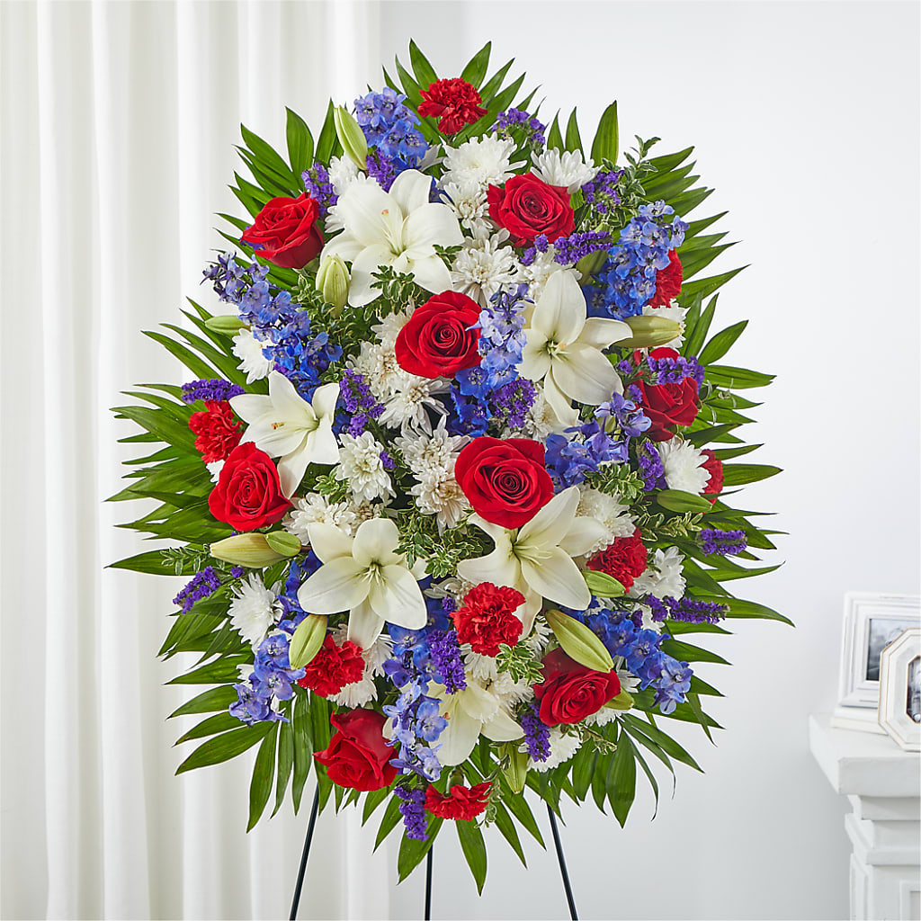 Cherished Service Standing Spray – SANTINA'S FLOWERS & GIFTS, Fairbanks AK