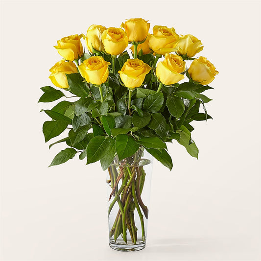 Long Stem Yellow Rose Bouquet – SANTINA'S FLOWERS & GIFTS, Fairbanks AK