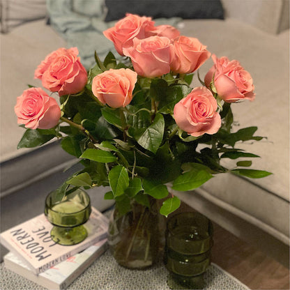 Long Stem Pink Rose Bouquet – SANTINA'S FLOWERS & GIFTS, Fairbanks AK