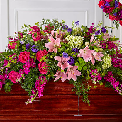 Radiant Tribute Casket Spray – SANTINA'S FLOWERS & GIFTS, Fairbanks AK