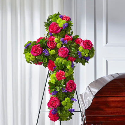 Tribute Rose Floral Cross – SANTINA'S FLOWERS & GIFTS, Fairbanks AK