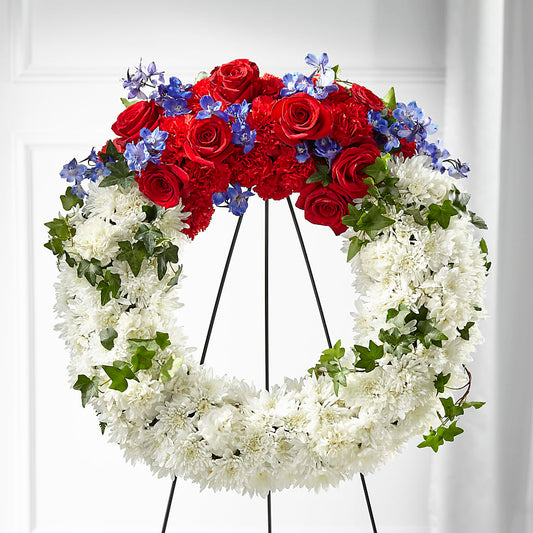 Patriotic Passion Wreath – SANTINA'S FLOWERS & GIFTS, Fairbanks AK