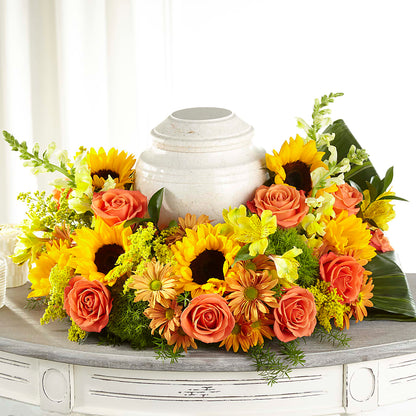 Faithful Sunflower Cremation Adornment – SANTINA'S FLOWERS & GIFTS, Fairbanks AK