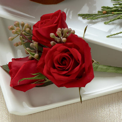 Red Spray Rose Boutonniere – SANTINA'S FLOWERS & GIFTS, Fairbanks AK